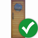 Linden door with window