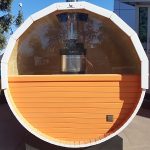 Panoramic window in a steam room
