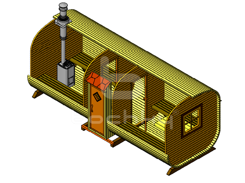 Square barrel sauna "Exclusive"