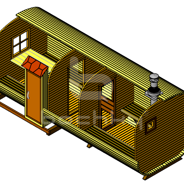 Square barrel sauna "Exclusive-SV"