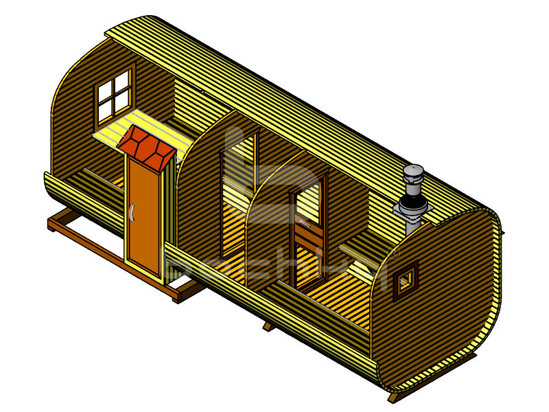 Square barrel sauna "Exclusive-SV"