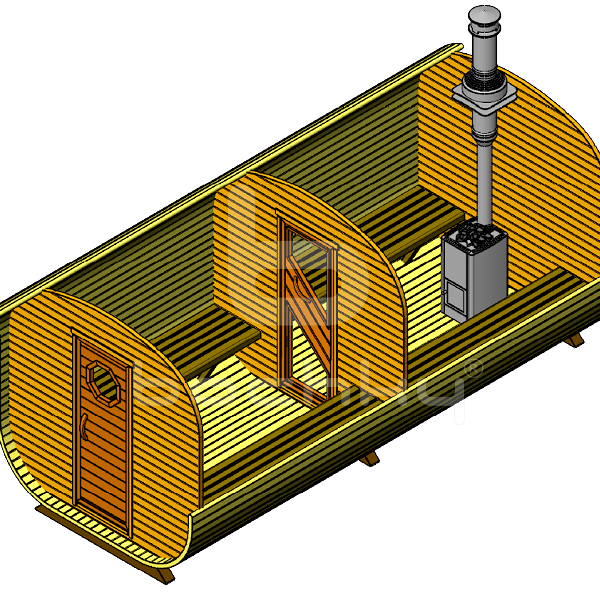 Square barrel sauna "Mega-2"