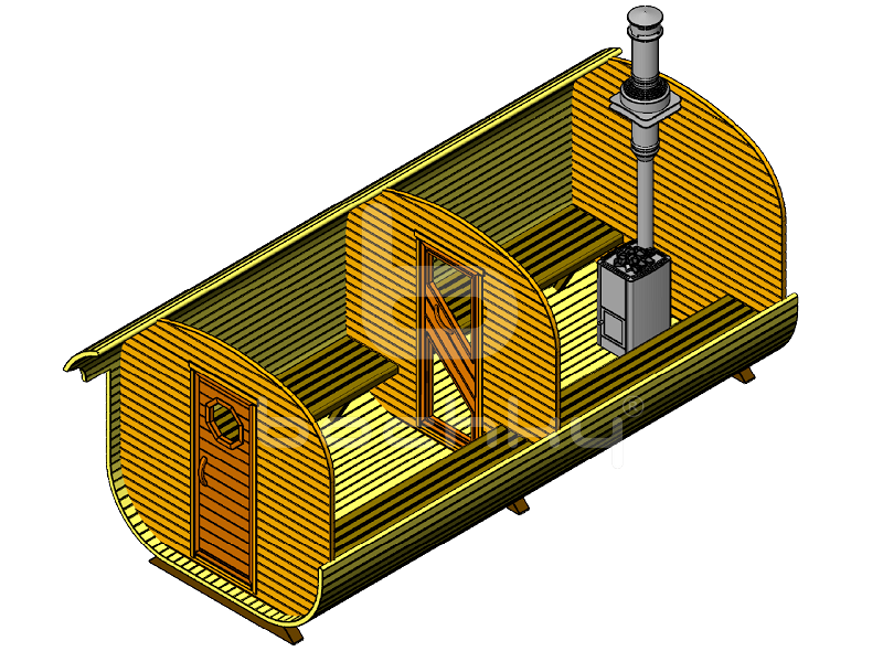 Square barrel sauna "Mega-2"