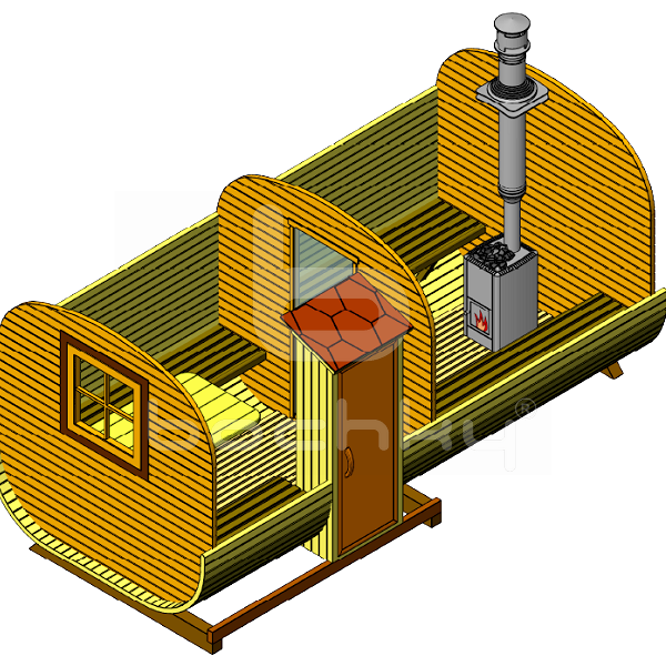 Square barrel sauna "Mega-2-SV"