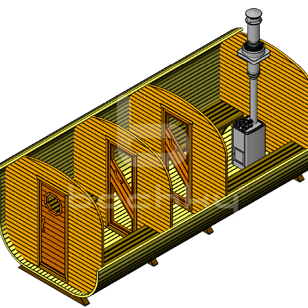 Square barrel sauna "Mega-3"