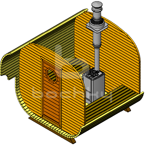 Square barrel sauna "Mini"