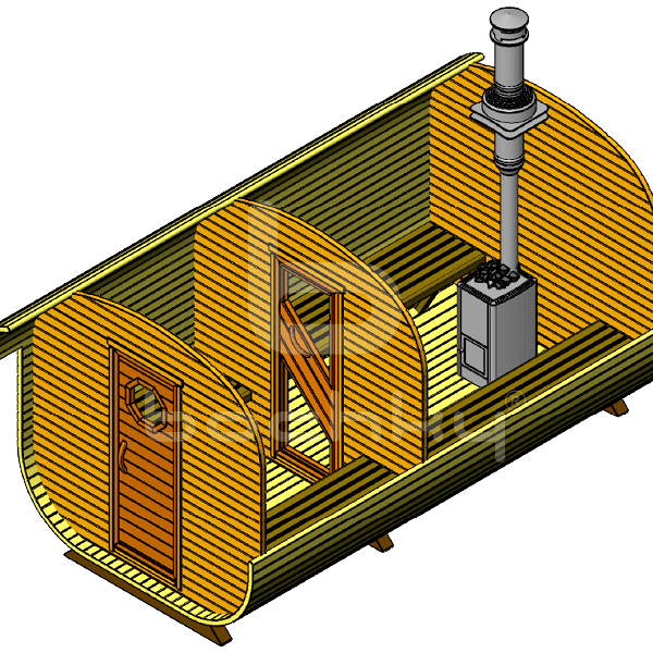 Square barrel sauna "Super-Luxe"