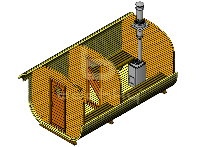 Square barrel sauna "Super-Luxe"