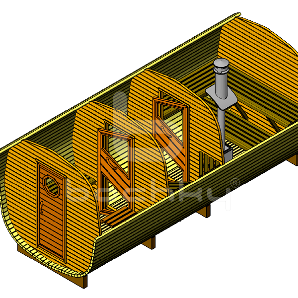 Octa barrel sauna "Mega-3"