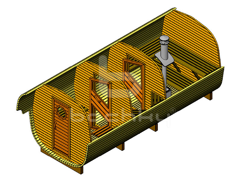 Octa barrel sauna "Mega-3"