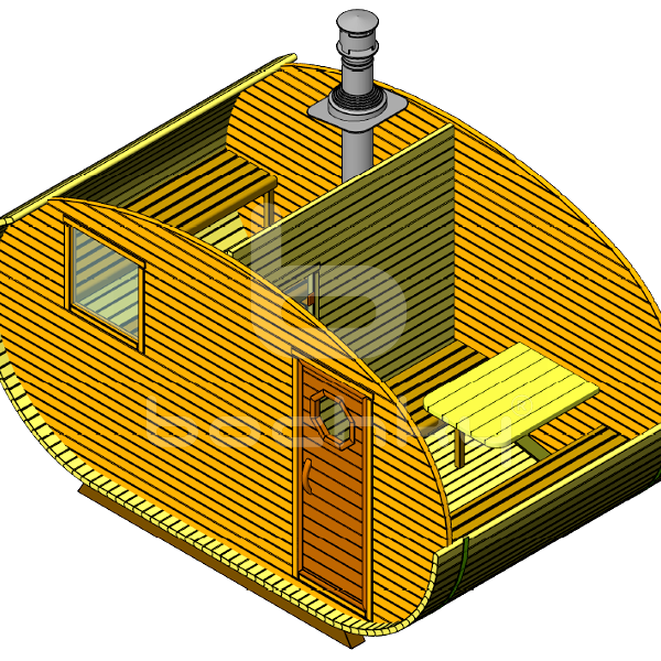 Oval barrel sauna "4×2"