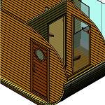 Additional partition wall with door in a rest room