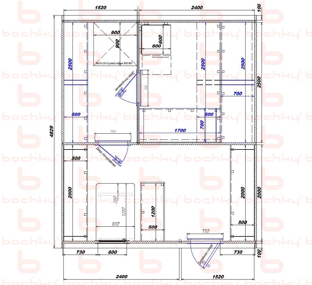 1520×2400-2400×1520 entrance on the right side of the oven at the blind bottom