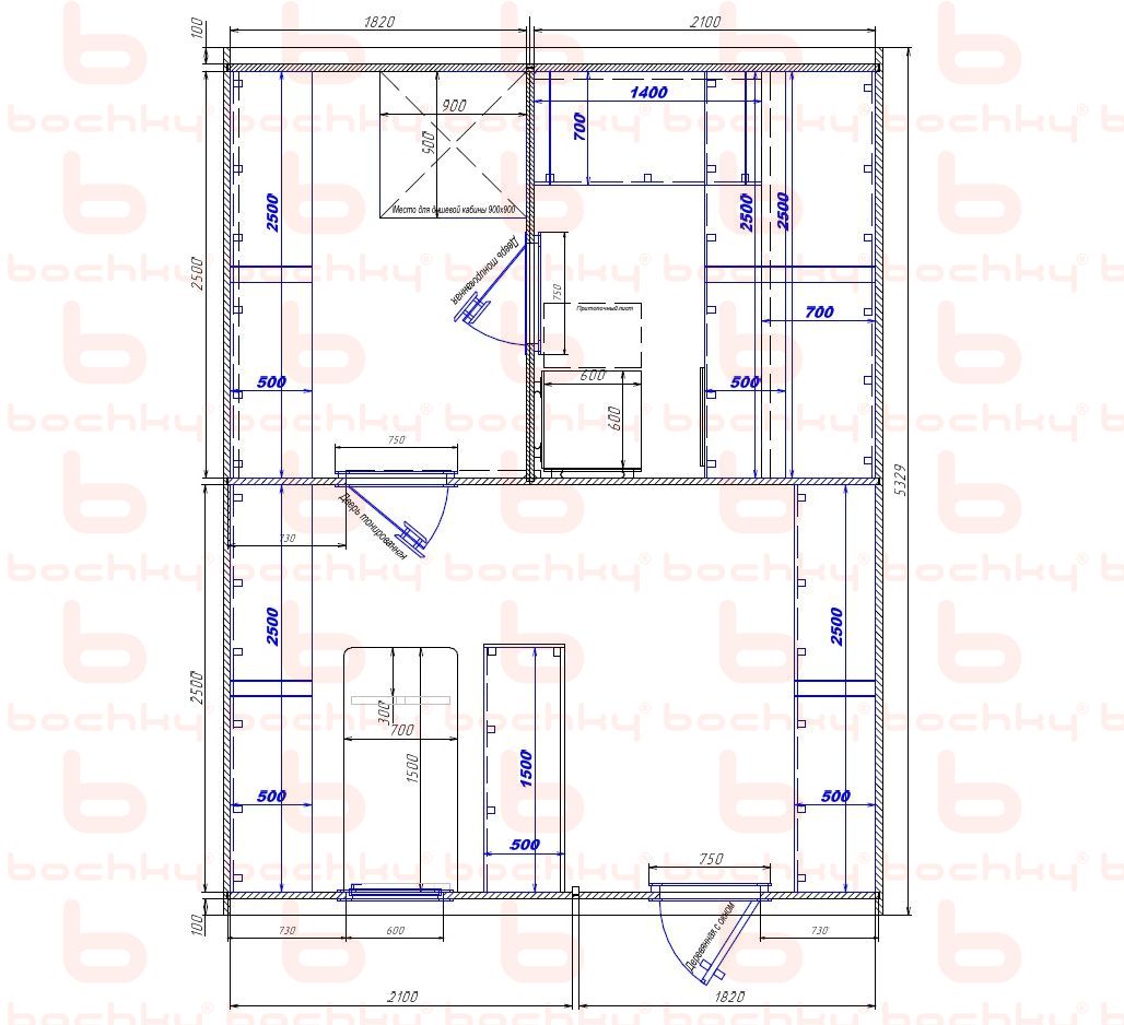 1820×2100-2100×1820 entrance to the right of the furnace at the middle bottom