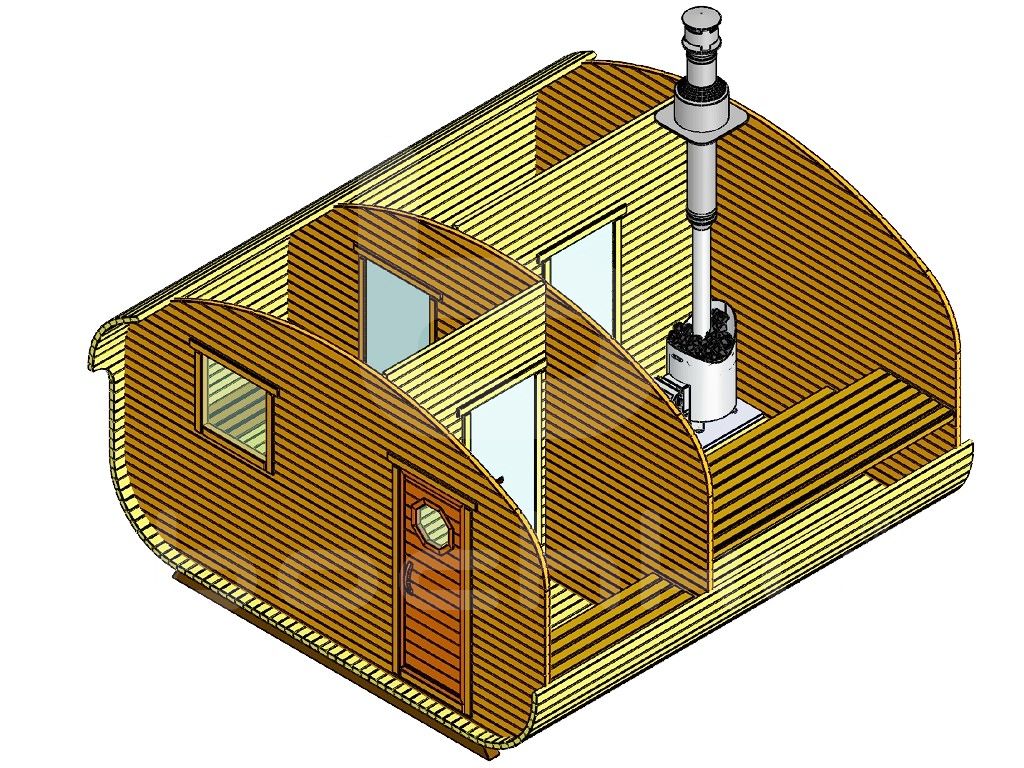 Bath-quadro-oval barrel "4 × 4.3" four rooms