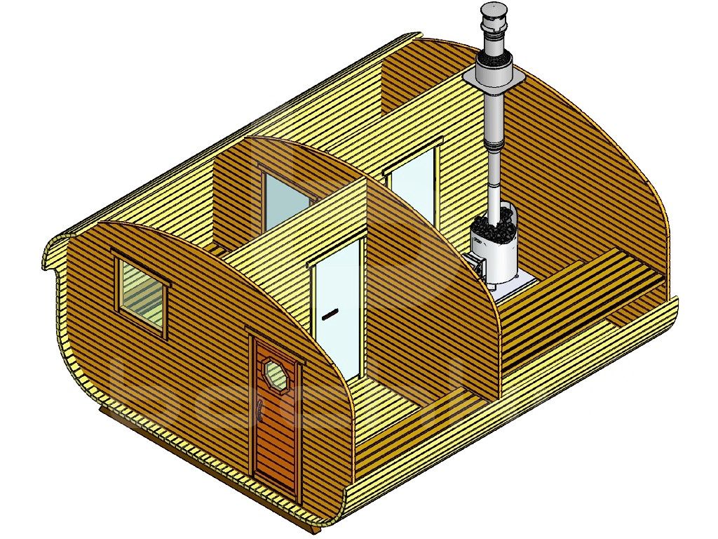 Bath-quadro-oval barrel "4 × 4.8" four rooms