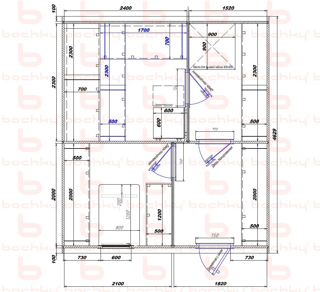 2400×1520-2100×1820 entrance on the right side of the furnace at the middle bottom