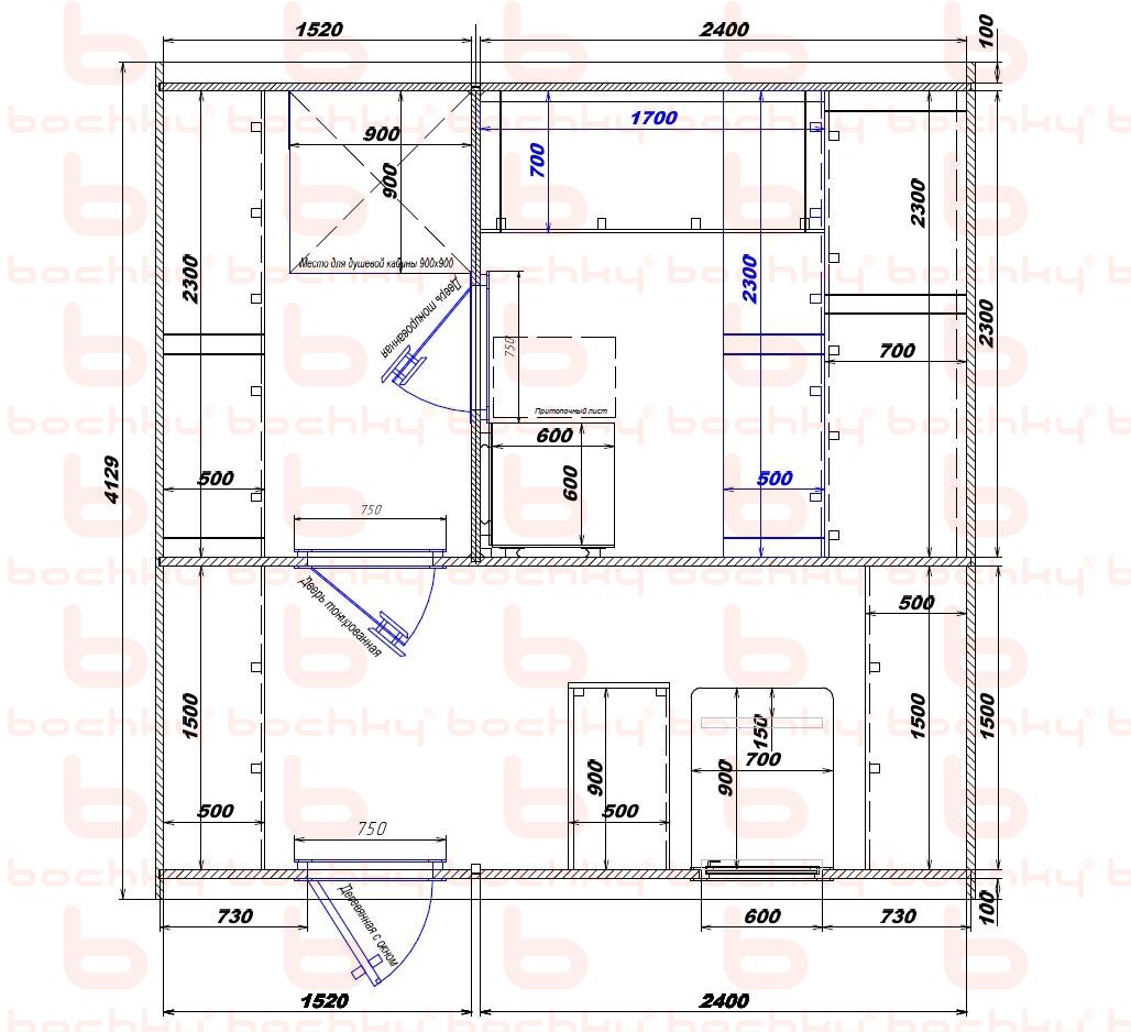 1520×2400-1520×2400 entrance left oven at the middle bottom