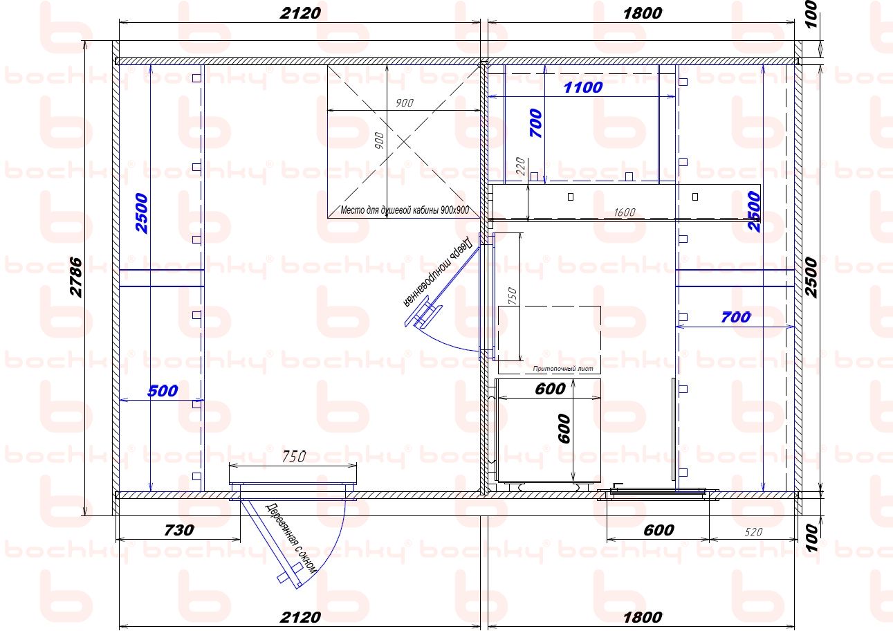 2120×1800 left entrance (shower)