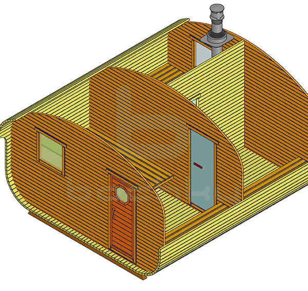 Bath-quadro-oval barrel "4 × 4.5" three rooms