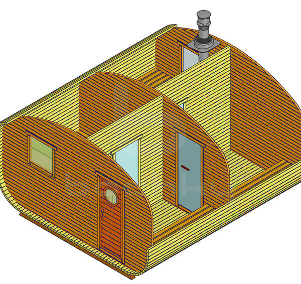 Bath-quadro-oval barrel "4 × 4.5" four rooms