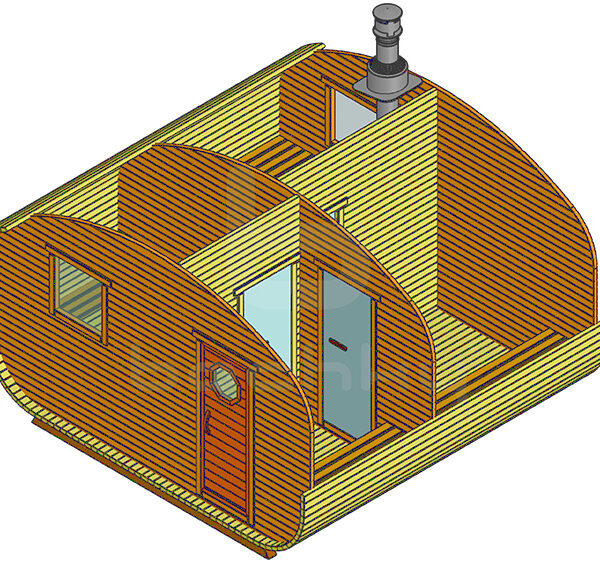 Bath-quadro-oval barrel "4 × 4" four rooms