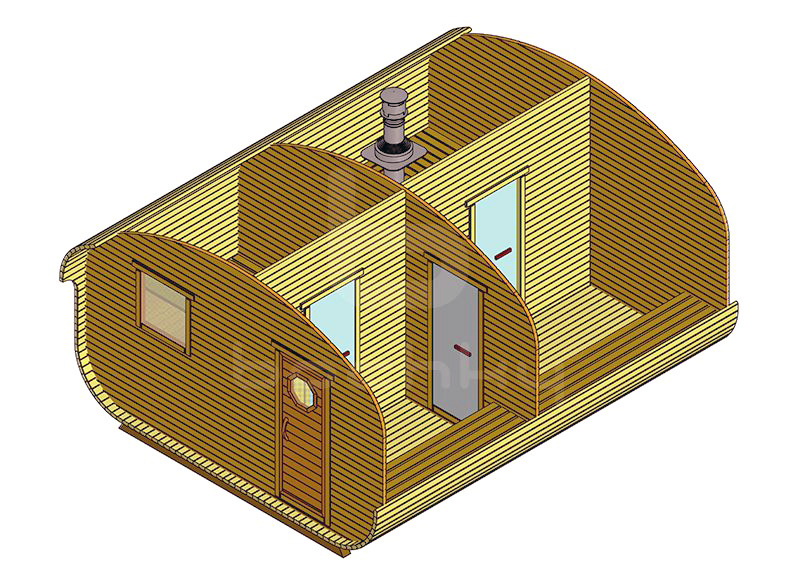 Bath-quadro-oval barrel "4 × 5.0" four rooms
