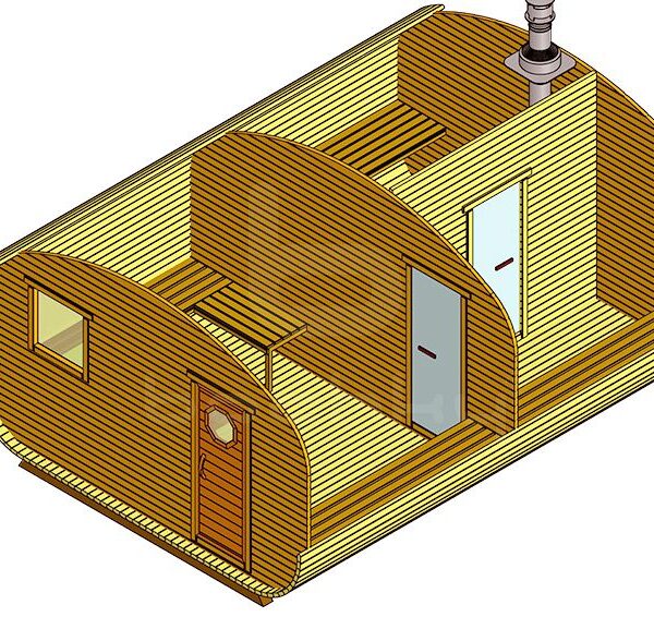 Bath-quadro-oval barrel "4 × 5.5" three rooms