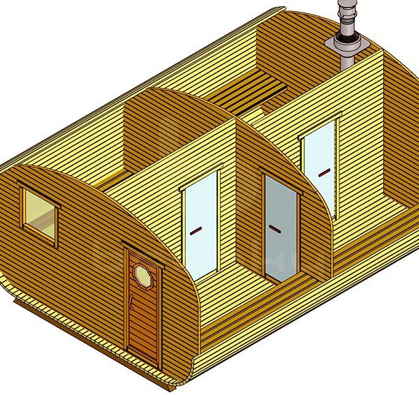 Bath-quadro-oval barrel "4 × 5.5" four rooms