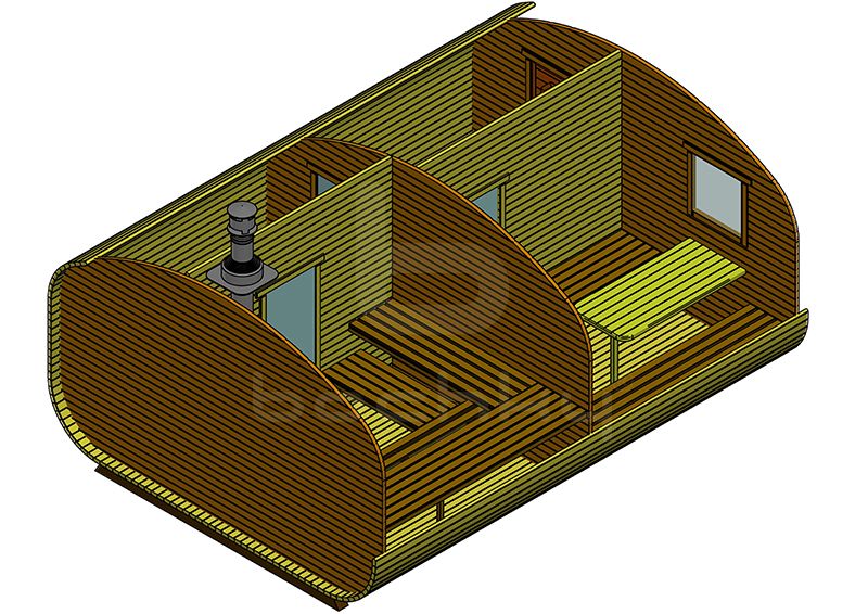 Bath-quadro-oval barrel "4 × 5.5" four rooms - Image 2