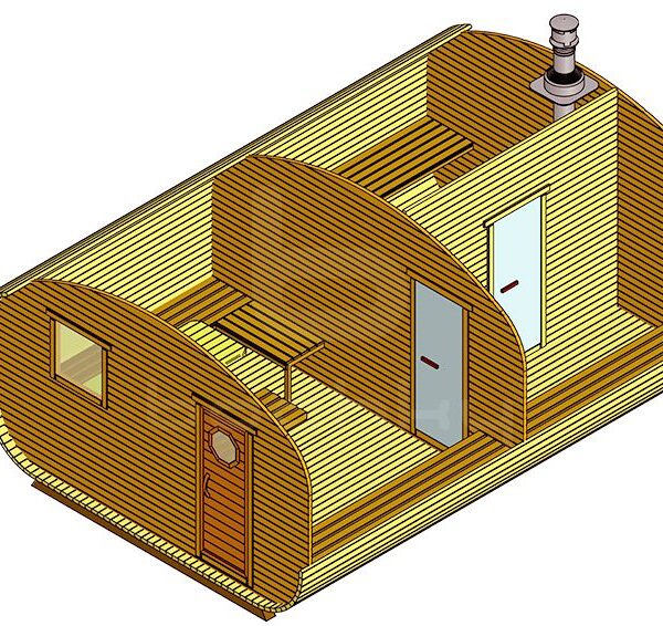 Bath-quadro-oval barrel "4 × 6.0" three rooms
