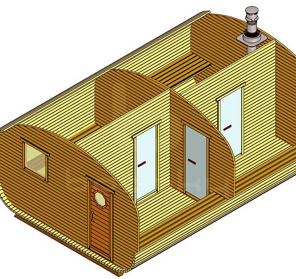 Bath-quadro-oval barrel "4 × 6.0" four rooms