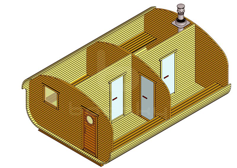 Bath-quadro-oval barrel "4 × 6.0" four rooms