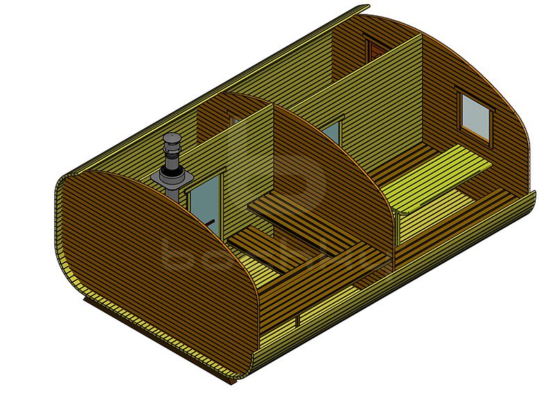 Bath-quadro-oval barrel "4 × 6.0" four rooms - Image 2